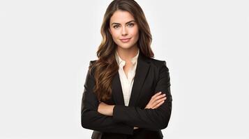 A beautiful business woman in a suit and tie photo