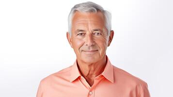 A man in an orange shirt smiling photo
