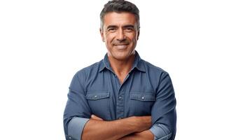 A man with his arms crossed and smiling photo