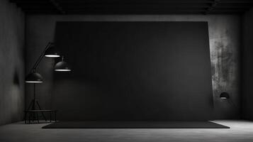 Black room with a black wall and floor photo