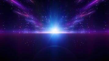 Abstract background with bright light and stars photo