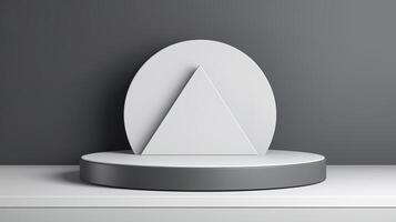 A white triangle shaped object on a table photo
