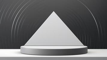 A white pyramid shaped object on a table photo