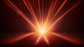 Red light shining on a red background photo
