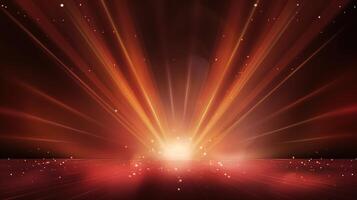 Abstract red light background with stars photo