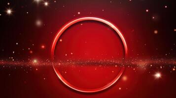 Red circle background with stars and sparkles photo