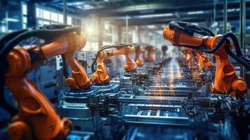 Robots in an industrial factory photo
