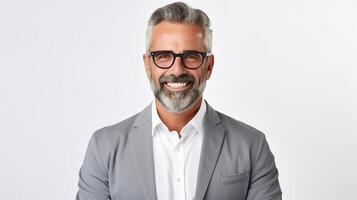 A man with a beard and glasses photo