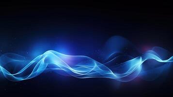 Abstract blue wave background with light photo