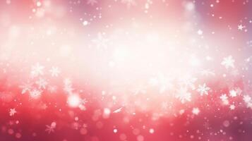 A red and white background with snowflakes photo