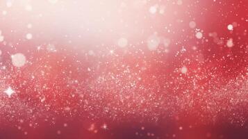 Red and white christmas background with sparkles photo