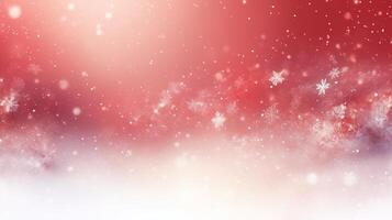 A red and white christmas background with snowflakes photo
