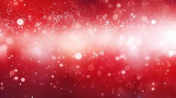 Red christmas background with snowflakes photo
