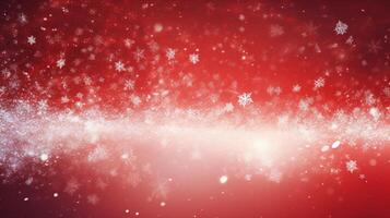 Snowflakes falling on a red background photo