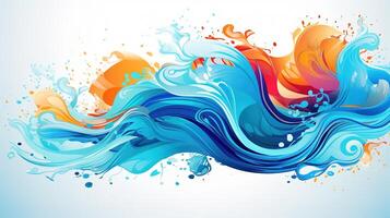 Colorful wave background with splashes photo