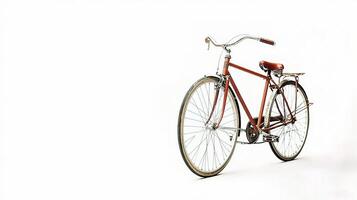 A bicycle is shown against a white background photo