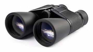 Binoculars on white background photo