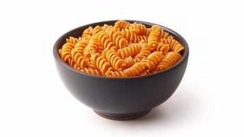 A bowl of pasta on a white background photo