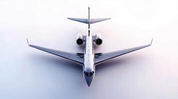A jet airplane is shown in the air photo