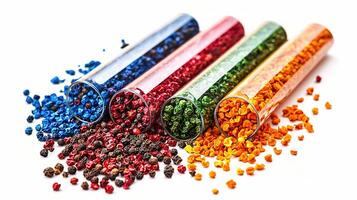 Colorful powder in tubes photo