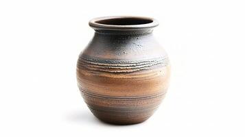 A brown vase with a brown stripe on the side photo