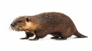 A beaver standing on its hind legs photo