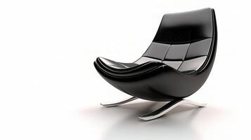 A modern black chair with a curved back photo