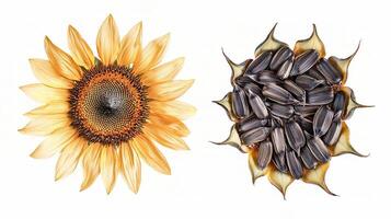 Sunflower seeds and sunflower seeds photo