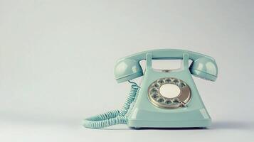 Retro telephone on white background photo