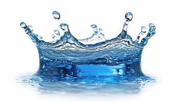 A blue water splash is shown in the air photo