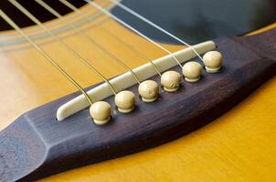 Close up view of part of Guitar suitable for music cover or use for copy space photo