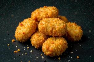 Chicken nuggets on dark background photo food restaurant menu