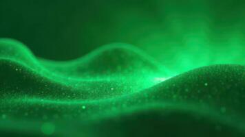 Glowing green abstract landscape with sparkling textures photo