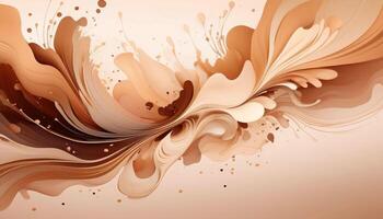 Abstract waves in earth tones dynamic flow of curved shapes and layers photo