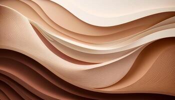 Abstract layered wave patterns in minimalistic beige tones photo