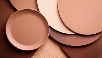 Abstract textured circular patterns in earth tones overlapping design photo