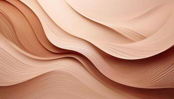 Elegant beige abstract waves - curved layered lines and textures create a soothing pattern photo