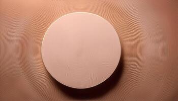 Circular abstract art with concentric lines and earthy tones photo