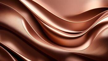 Metallic bronze abstract waves with smooth curves and textured patterns photo