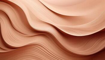 Abstract beige wave pattern of layered textured surfaces with soft curves photo