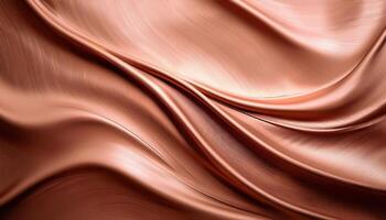 Smooth flowing copper fabric texture with elegant metallic waves photo