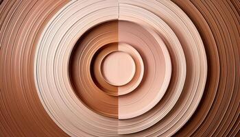 Abstract circular wood patterns in warm earthy tones photo