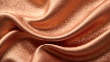 Luxurious bronze silk fabric with elegant draping and rich texture photo