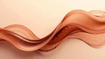 Abstract flowing copper waves against a soft cream background photo