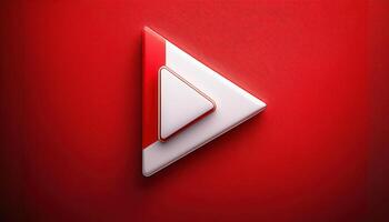 Red and white geometric triangle design on vibrant background photo