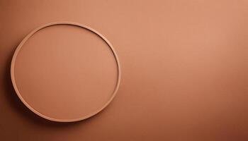 Minimalist circular design on textured brown surface photo