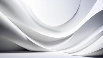 Abstract white architectural curves with soft light and shadows in minimalistic design photo