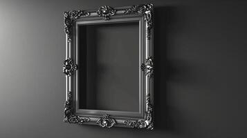 Elegant Vintage Frame with Ornate Design on a Dark Background photo