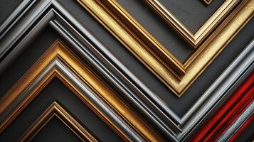 Elegant Arrangement of Various Decorative Picture Frames on Wall photo