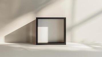 Minimalist Black Frame on Light Background with Soft Shadows photo